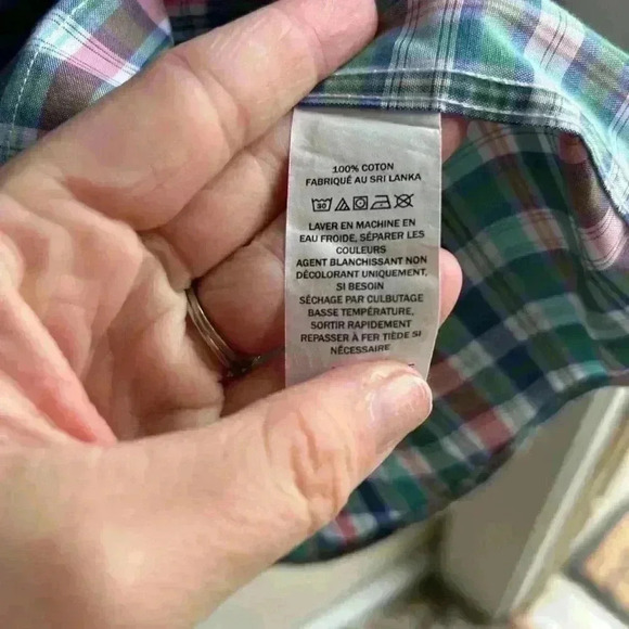 L.L Bean 100% cotton large plaid button down shirt businesss casual classic NWOT - Picture 6 of 6